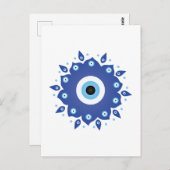Mandala Grieks boze oog blauw wit Briefkaart (Voorkant / Achterkant)