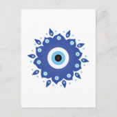 Mandala Grieks boze oog blauw wit Briefkaart (Voorkant)