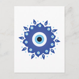 Mandala Grieks boze oog blauw wit Briefkaart