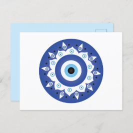 Mandala Grieks boze oog blauw wit Briefkaart