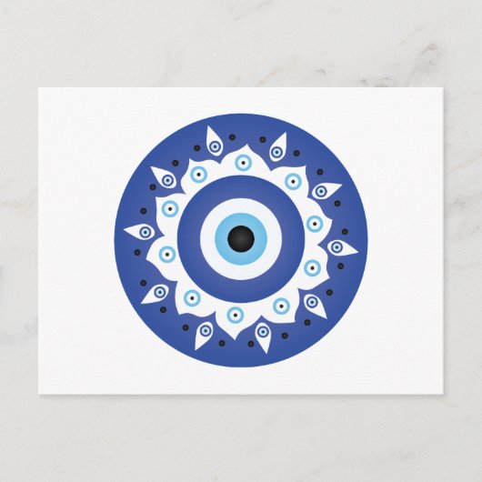 Mandala Grieks boze oog blauw wit Briefkaart (Voorkant)