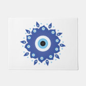 Mandala Grieks boze oog blauw wit Deurmat (Voorkant)
