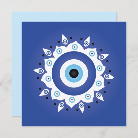 Mandala Grieks boze oog blauw wit Kaart (Voorkant / Achterkant)