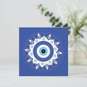 Mandala Grieks boze oog blauw wit Kaart (Staand voorkant)