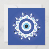 Mandala Grieks boze oog blauw wit Kaart (Voorkant)