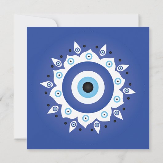 Mandala Grieks boze oog blauw wit Kaart (Voorkant)