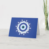 Mandala Grieks boze oog blauw wit Kaart (Voorkant)