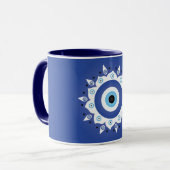 Mandala Grieks boze oog blauw wit Mok (Voorkant links)