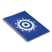 Mandala Grieks boze oog blauw wit Notitieboek (Rechterzijde)
