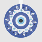 Mandala Grieks boze oog blauw wit Ornament (achterkant)