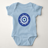 Mandala Grieks boze oog blauw wit Romper (Voorkant)