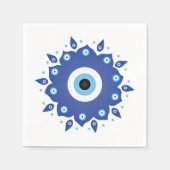 Mandala Grieks boze oog blauw wit Servet (Voorkant)
