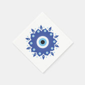 Mandala Grieks boze oog blauw wit Servet (Hoek)