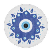 Mandala Grieks boze oog blauw wit Snijplank (Voorkant)