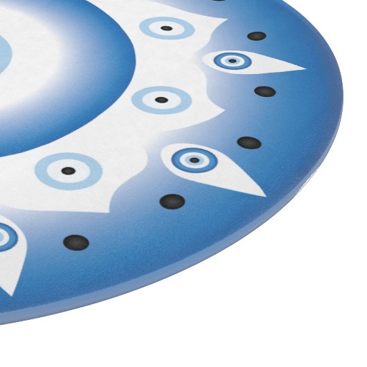 Mandala Grieks boze oog blauw wit Snijplank (Hoek)