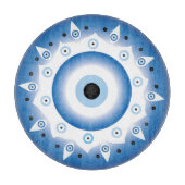 Mandala Grieks boze oog blauw wit Snijplank (Voorkant)