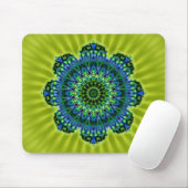 Mandala groen blauw | lichtgroene bloem muismat (Met muis)