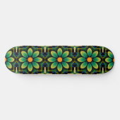 Mandala Groen en Geel Bloemen Geometrisch Patroon Persoonlijk Skateboard (Horizontaal)