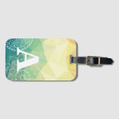Mandala groen geel ombre design bagagelabel (Voorkant (horizontaal))