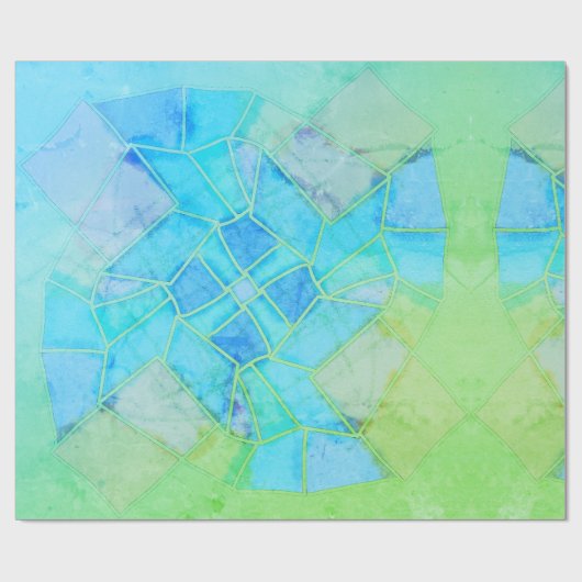 Mandala groene krijtschets cadeaupapier (Vlak)