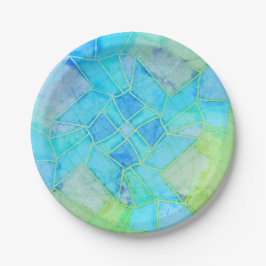 Mandala groene krijtschets papieren bordje