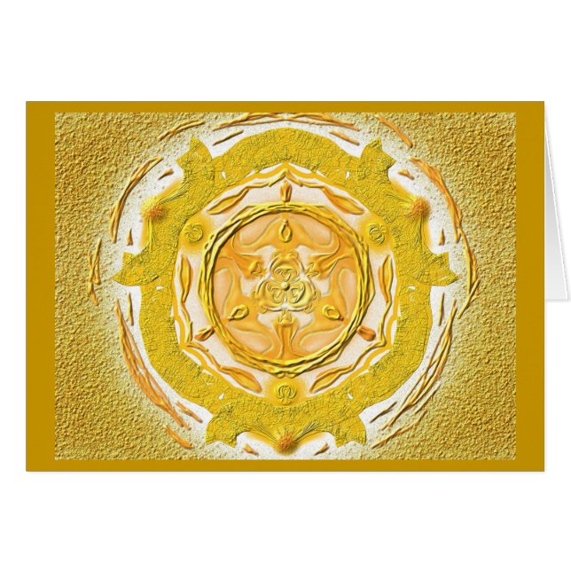 Mandala-Grußkarte 04 I-M Gold (Voorkant Horizontaal)