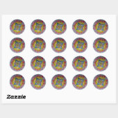 Mandala Hand geschilderd Classic ronde Sticker, gl Sticker (Vel)