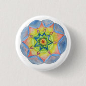 Mandala Hand schilderde blauwe mandala Button (Voorkant)
