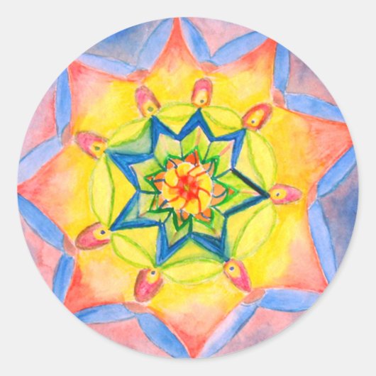 Mandala Handbeschilderde Design Sticker (Voorkant)
