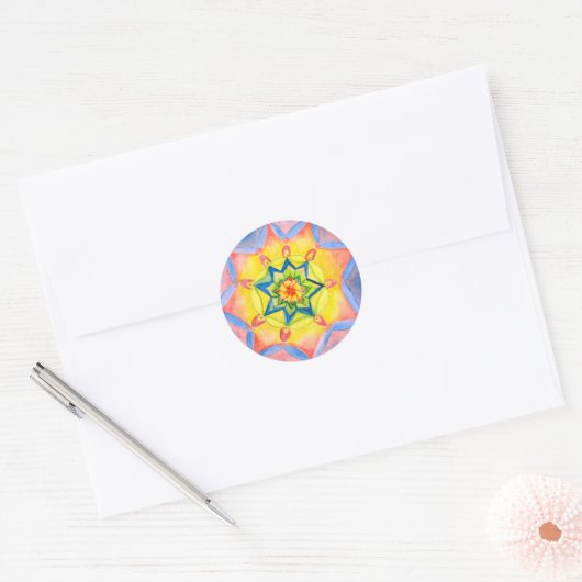Mandala Handbeschilderde Design Sticker (Envelop)