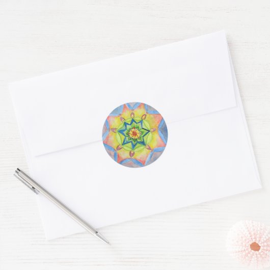 Mandala Handbeschilderde Sticker (Envelop)