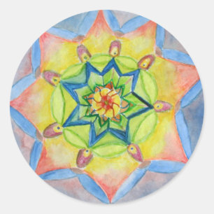 Mandala Handbeschilderde Sticker