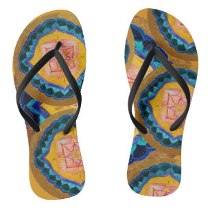 Mandala handgeschilderde mandala paar teenslippers