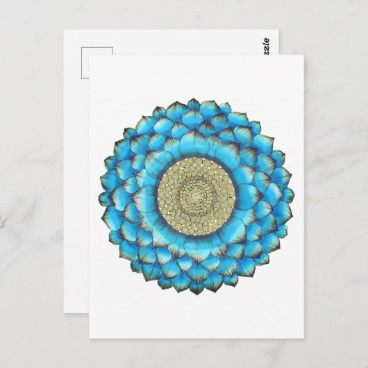 Mandala handgetekende print briefkaart (Voorkant / Achterkant)