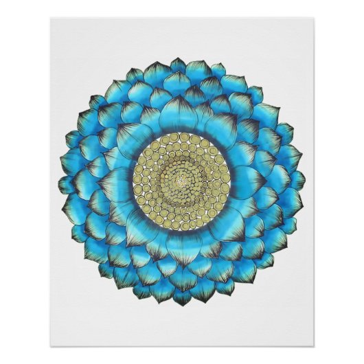 Mandala handgetekende print perfect poster (Voorkant)