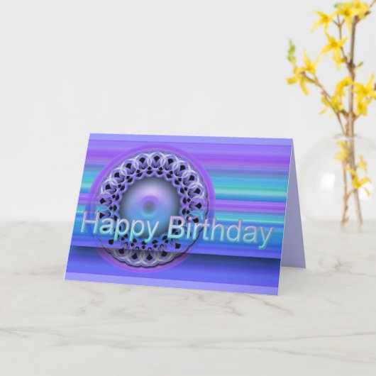 Mandala Happy Birthday kaart (Gele Bloem)