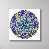 Mandala Harmonia Azul Canvas Afdruk (Voorkant)