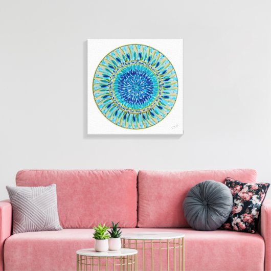 Mandala Harmonia Oceânica Canvas Afdruk (Insitu (Woonkamer))