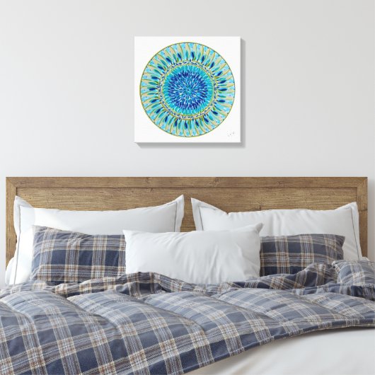 Mandala Harmonia Oceânica Canvas Afdruk (Insitu (Slaapkamer))