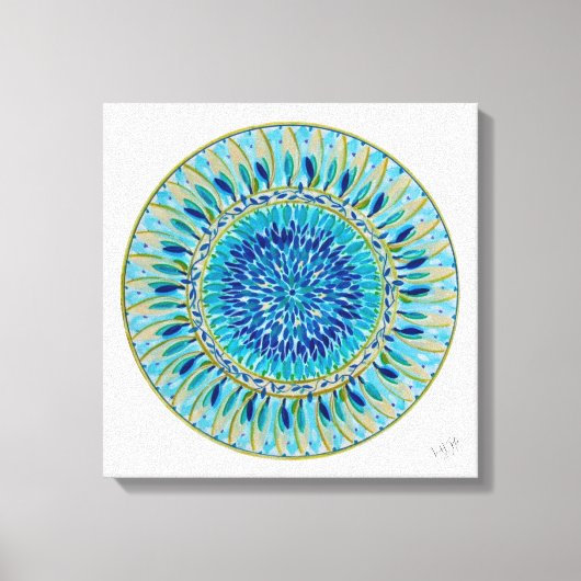 Mandala Harmonia Oceânica Canvas Afdruk (Voorkant)
