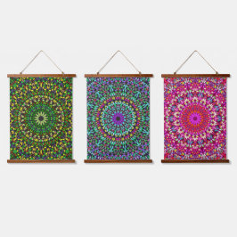 Mandala Harmony Wall Tapestry Wood-Topped  Hangend Wandkleed
