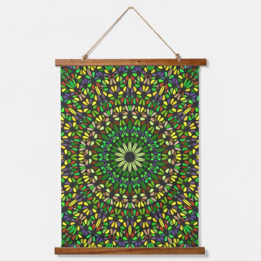 Mandala Harmony Wall Tapestry Wood-Topped Hangend Wandkleed (Voorkant)