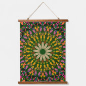 Mandala Harmony Wall Tapestry Wood-Topped Vertical Hangend Wandkleed (Voorkant)