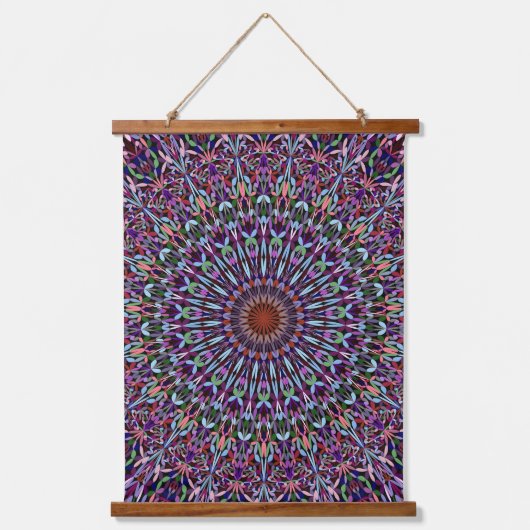 Mandala Harmony Wall Tapestry Wood-Topped Vertical Hangend Wandkleed (Voorkant 2)