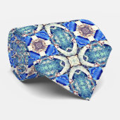 mandala harst blauw stropdas (Opgerold)