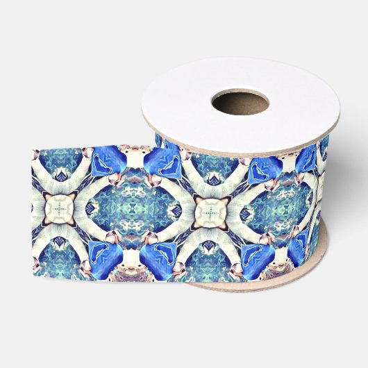 mandala harst patroon blauw grosgrain lint (Spoel)