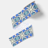mandala harst patroon blauw grosgrain lint (Achterkant)