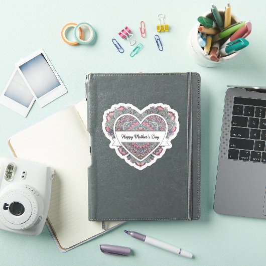 Mandala Hart Moederdag Sticker Moeder Bloem Boho (iPad Cover)