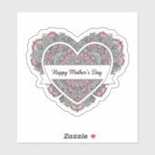 Mandala Hart Moederdag Sticker  Moeder Bloem Boho (Vel)