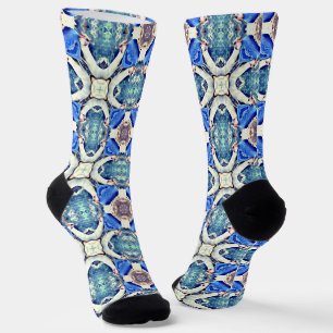 mandala hartenpatroon blauwe Thunder_Cove Sokken